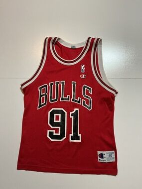 Vintage Champion Chicago Bulls Dennis Rodman NBA Basketball Jersey